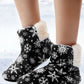 Christmas Snowflake Print Fluffy Indoor Boots