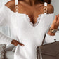 Contrast Lace Cold Shoulder Fluffy Long Sleeve Dress