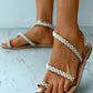 Toe Ring Beaded Strap Flat Sandals