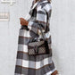 Plaid Print Long Sleeve Buttoned Casual Coat