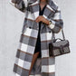 Plaid Print Long Sleeve Buttoned Casual Coat