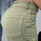 High Waist Pocket Design Cargo Pants