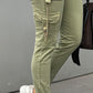 High Waist Pocket Design Cargo Pants