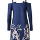 Plants Print Cold Shoulder Casual Dress