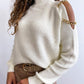 Chain Decor Cold Shoulder Chunky Knit Sweater