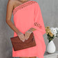 Contrast Lace One Shoulder Casual Dress
