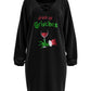 Christmas Graphic Wine Glass Print Casual Dress