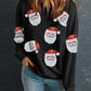 Christmas Santa Claus Pattern Contrast Sequin Sweatshirt