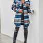 Plaid Print Ombre Buttoned Lined Longline Shacket