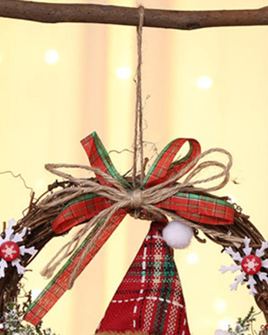 1pc Artificial Christmas Wreath For Front Door Wall Window Farmhouse Home Decoration Ornament