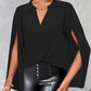 Hollow Heart Chain Decor Cape Sleeve Top