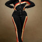 Plus Size Contrast Paneled Zip Up Top & Pants Set