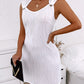Eyelet Sleeveless Textured Casual Dress