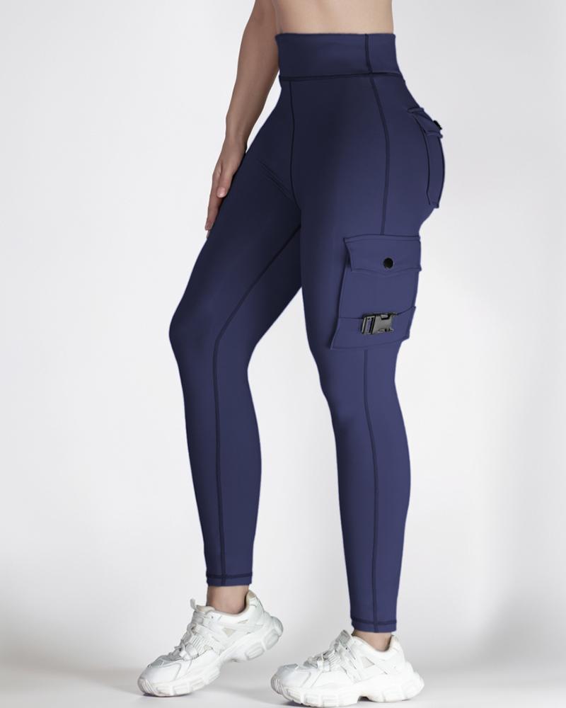 Pocket Design Active Pants Sports Yoga Leggings