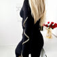 Chain Decor Twisted Long Sleeve Jumpsuit