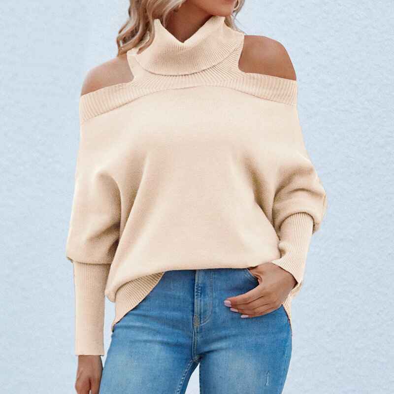 Apricot-Cold-Shoulder-Long-Sleeve-Sweater-Halter-Neck-Backless-Loose-Sweater-Tops-K263