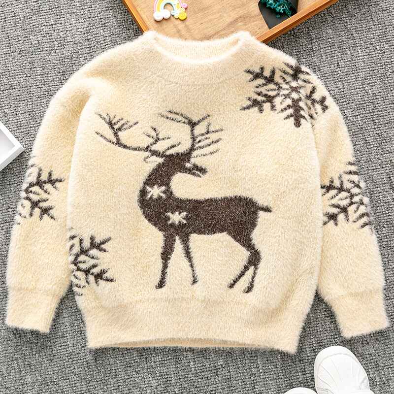     Apricot-Little-Boys-Girls-Santa-Christmas-Sweater-Knitted-Pullover-Kids-Ugly-Xmas-Sweater-V021