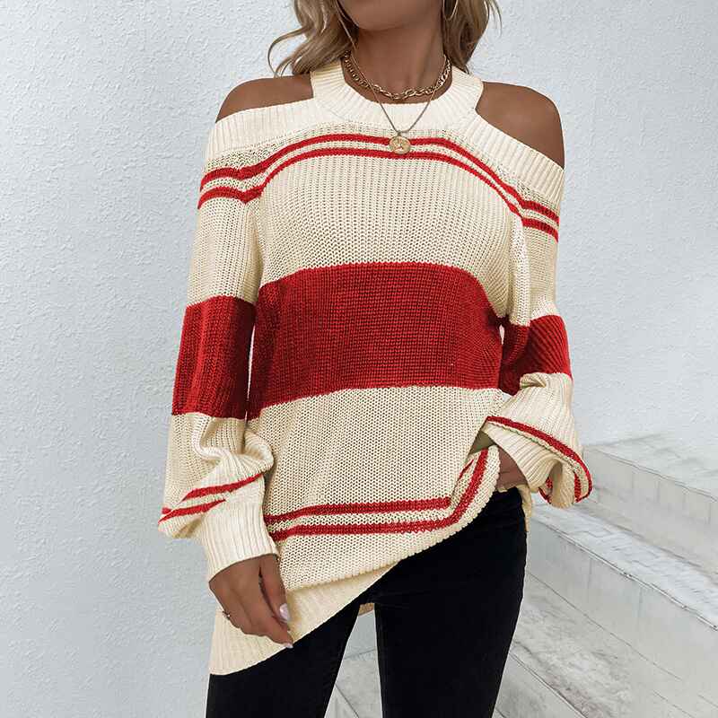 Apricot-Sweaters-for-Women-Halter-Cold-Shoulder-Color-Block-Criss-Cross-V-Back-Chunky-Knit-Pullover-Jumper-Tops-Tunics-K270