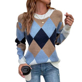 Apricot-WomenTeen-Girls-Trendy-Argyle-PlaidHeart-Knit-Sweater-Pullover-Long-Sleeve-Y2K-Sweater-Top-Shirt-Soft-Stretchy-Winter-K437