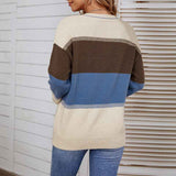 Apricot-Womens-Casual-Long-Sleeve-Knit-Sweater-V-Neck-Striped-Pullover-Jumper-Tops-K274-Back