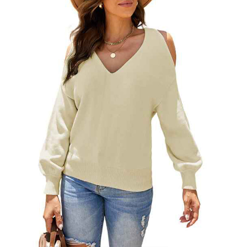 Apricot-Womens-Cold-Shoulder-V-Neck-Sweater-Slim-Cutout-Long-Sleeve-Pullover-Ribbed-Knit-Tops-K161