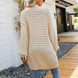 Apricot-Womens-Long-Sleeve-Cable-Knit-Sweater-Open-Front-Cardigan-Button-Loose-Outerwear-K407-Back