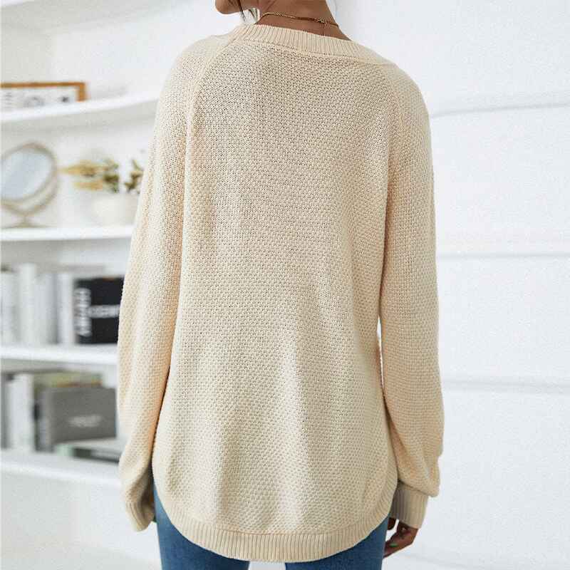       Apricot-Womens-Long-Sleeve-Oversized-Crew-Neck-Solid-Color-Knit-Pullover-Sweater-Tops-K386-Back