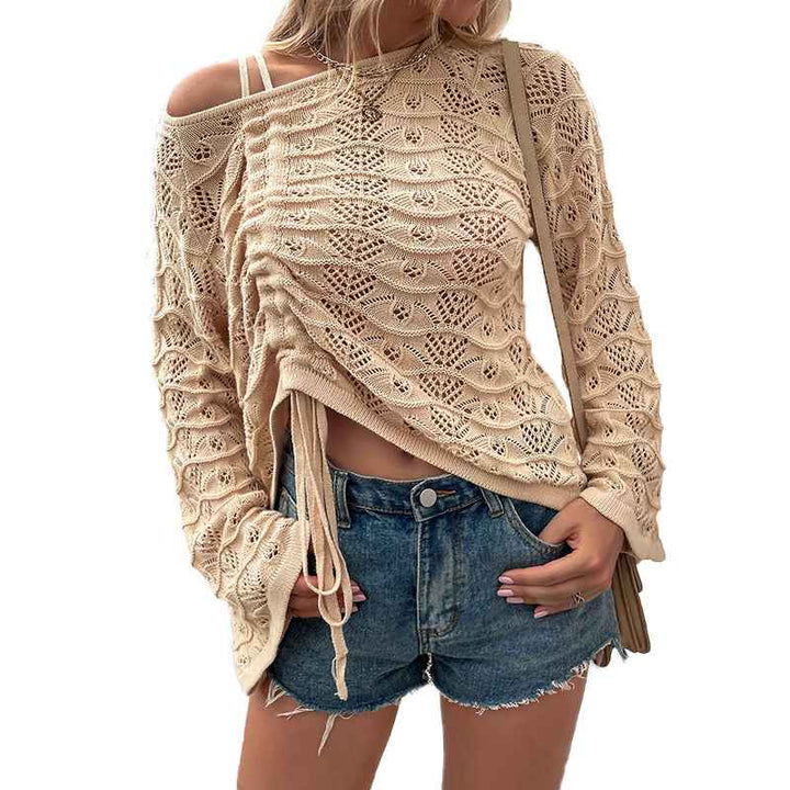 Apricot-Womens-Off-Shoulder-Sweaters-Oversized-V-Neck-Shirts-Long-Sleeve-Ruched-Knit-Pullover-Tops-K216