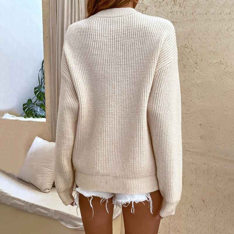    Apricot-Womens-Waffle-Knit-V-Neck-Sweater-Casual-Long-Sleeve-Side-Slit-Button-Henley-Pullover-Jumper-Top-K414-Back