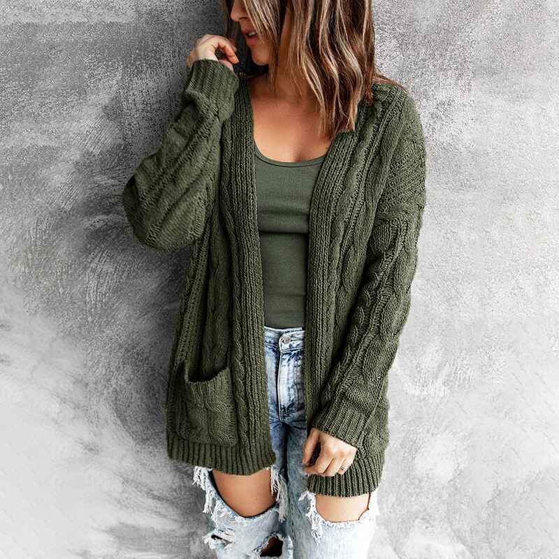     Army-Green-Womens-Cable-Knit-Cardigan-Oversized-Open-Front-Loose-Slouchy-Long-Sleeve-Warm-Sweaters-Coat-with-Pockets-K079