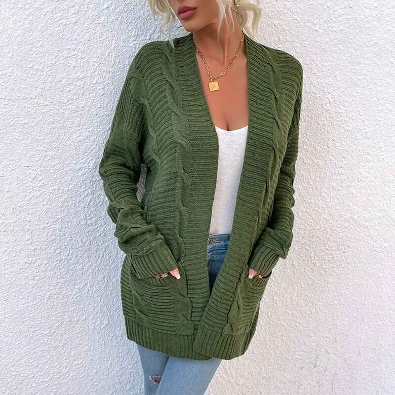 Army-Green-Womens-Open-Front-Cardigan-Sweaters-Fashion-Button-Down-Cable-Kint-Chunky-Outwear-Winter-Coats-K076