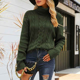 Army-Green-Womens-Winter-Casual-Long-Sleeve-Solid-Color-Cable-Knit-Balloon-Sleeve-Mock-Neck-Sweater-K457
