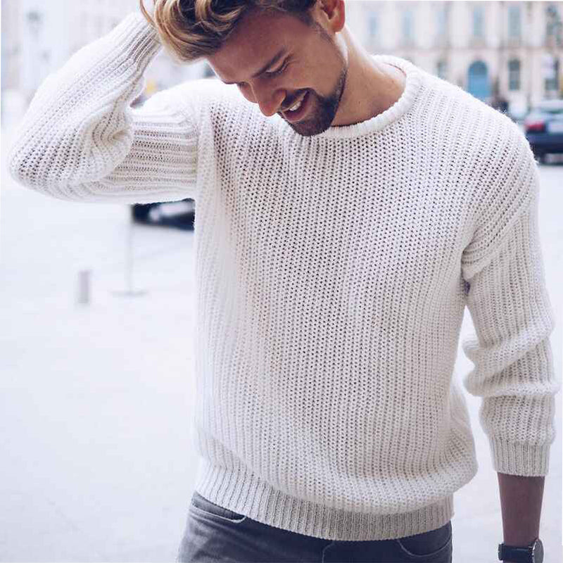 Beige-Mens-Casual-Slim-Fit-Basic-Sweaters-Long-Sleeve-Knitted-Thermal-Crew-Neck-Pullover-G037