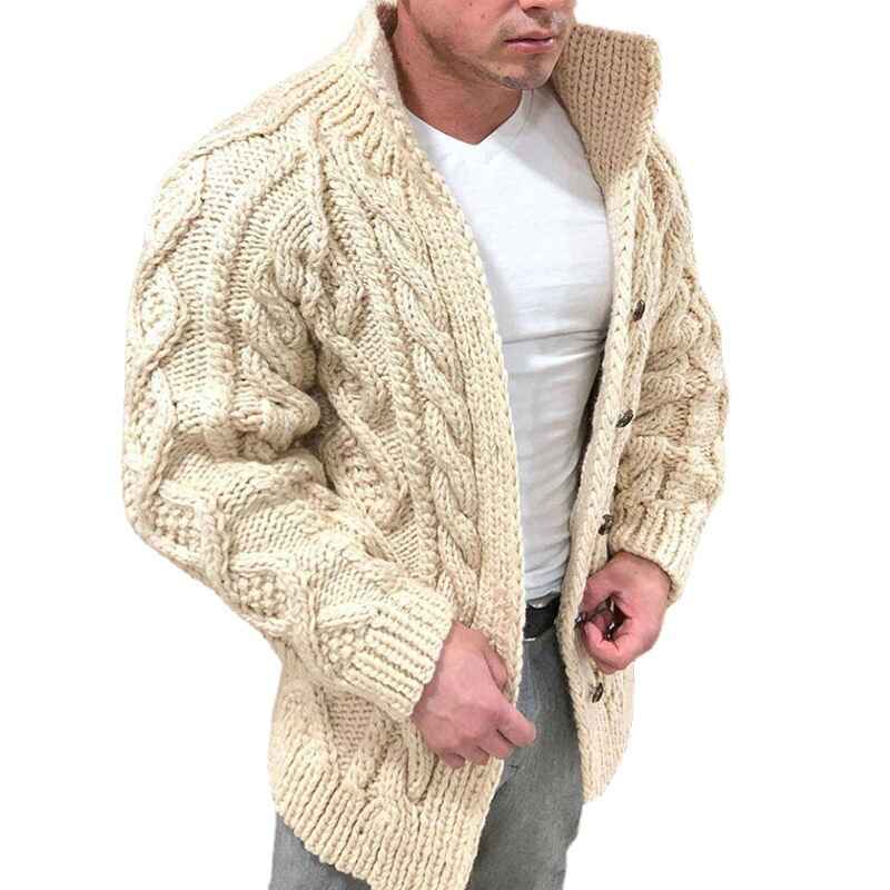 Beige-Mens-Fashion-Casual-Slim-Fit-Button-Down-Cable-Knitted-Stand-Collar-Cardigan-Sweater-G020