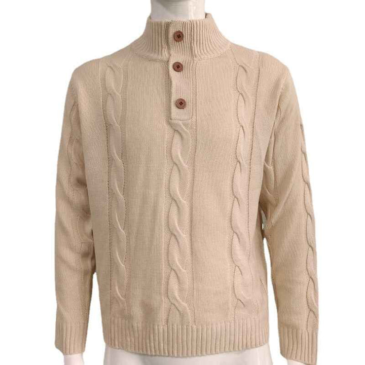 Beige-Mens-Long-Sleeve-Polo-Sweater-Casual-Quarter-Button-Up-Lapel-Collar-Fal-Winter-Tops-for-Men-G063