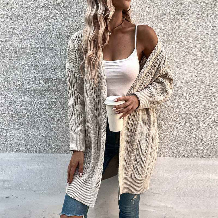 Beige-Womens-Casual-Open-Front-Cardigans-Long-Batwing-Sleeve-Chunky-Cable-Knit-Sweaters-Coat-with-Pockets-K392-Front