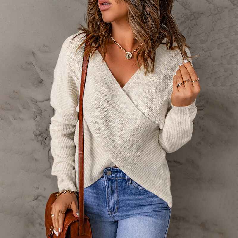 Beige-Womens-Long-Sleeve-Cross-Wrap-V-Neck-Knit-Sweater-Off-Shoulder-Backless-Casual-Solid-Pullover-Tops-K129-Front-2