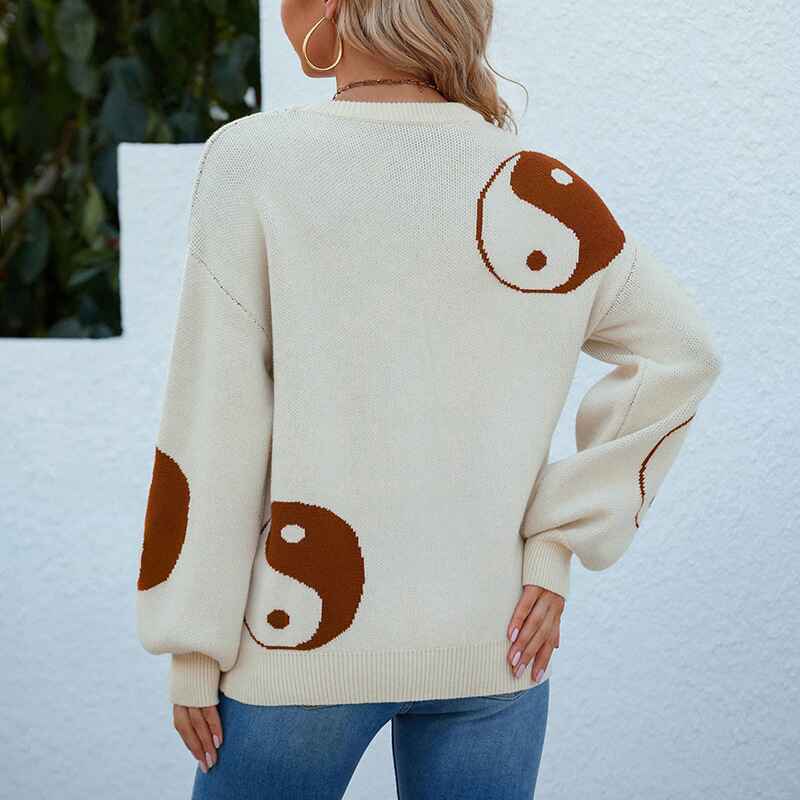 Beige-Womens-Winter-Pullover-Sweater-Casual-Long-Sleeve-Crewneck-Loose-Chunky-Knit-Jumper-Tops-Blouse-K277-Back