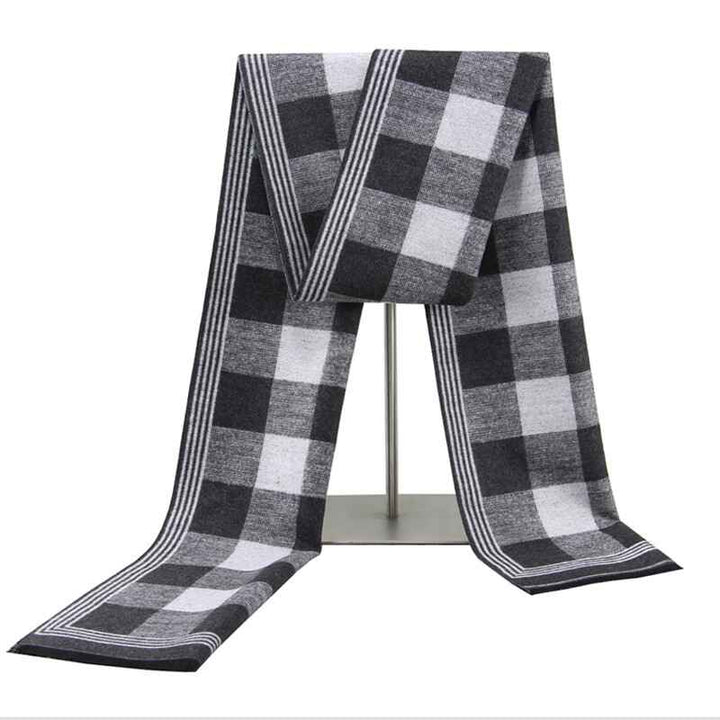 Black-And-White-Fall-Winter-Scarf-Thick-Classic-Plaid-Scarf-Wrap-Luxurious-Warmth-Soft-Oversized-Cashmere-Feel-Scarves-D018