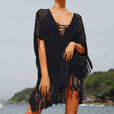Black-Beach-Swimsuit-for-Women-Sleeve-Coverups-Bikini-Cover-Up-Lace-up-Net-Front