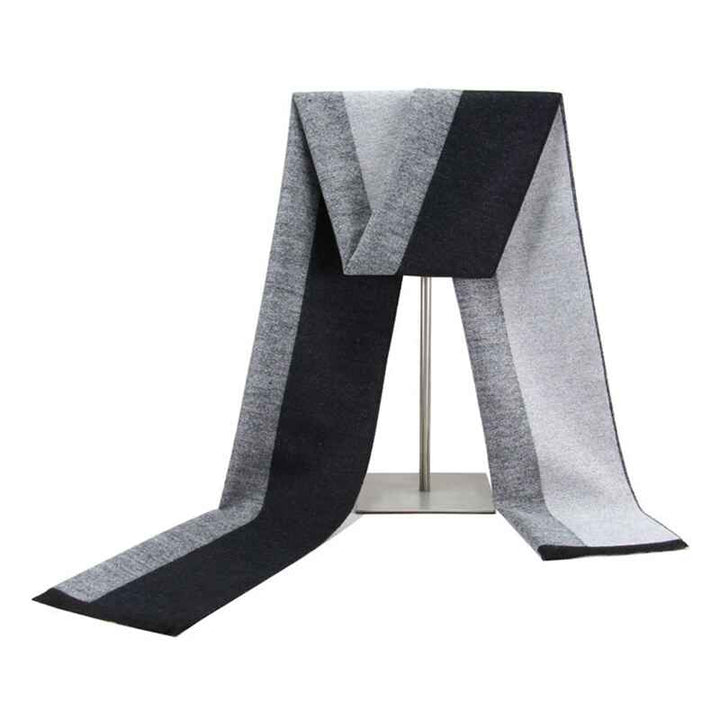    Black-Grey-Mens-Scarf-Knitted-Scarves-for-Female-Retro-Striped-Winter-Bandana-D015