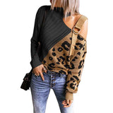 Black-Leopard-Print-Womens-Long-Sleeve-Cold-Shoulder-Turtleneck-Knit-Sweater-Tops-Pullover-Casual-Loose-Jumper-Sweaters-K195