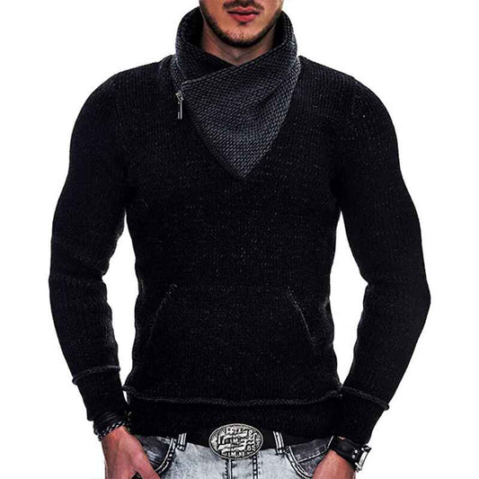 Black-Men_sKnittedTurtleneckSweaterLongSleeveSlimFitDesignerShawlCollarPulloverG023
