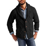 Black-Mens-Cable-Knit-Cardigan-Sweater-Shawl-Collar-Loose-Fit-Long-Sleeve-Casual-Cardigans-G053