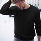 Black-Mens-Casual-Slim-Fit-Basic-Sweaters-Long-Sleeve-Knitted-Thermal-Crew-Neck-Pullover-G037