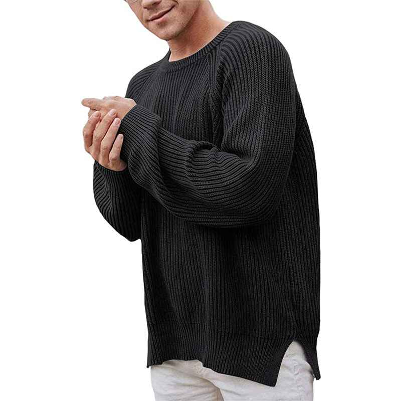 Black-Mens-Pullover-Sweater-Slim-Fit-Winter-Casual-Chunky-Ribbed-Knit-Twisted-Long-Sleeve-Sweaters-G010