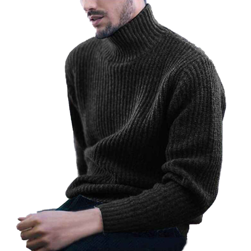 Black-Mens-Slim-Fit-Turtleneck-Sweater-Casual-Pullover-Sweater-Lightweight-Ribbed-Sweater-G019