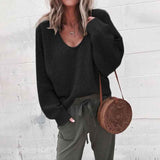 Black-Sweaters-for-Women-Long-Sleeve-V-Neck-Solid-Color-Fashion-Tops-K007