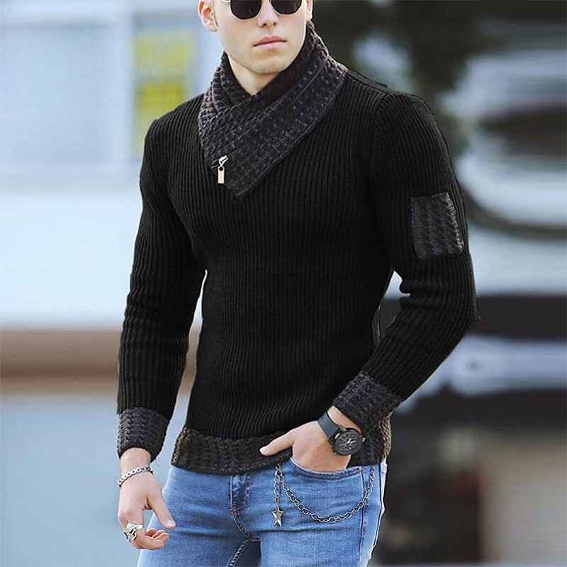 Black-Turtleneck-Sweater-Men-Casual-Knitted-Pullovers-Scarf-Collar-Sweater-Slim-Fit-Men-Patchwork-Pullovers-G002