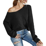    Black-Women-Criss-Cross-V-Back-Sweaters-Fall-Trendy-Long-Sleeve-Crewneck-Knitted-Pullover-Jumper-Top-K295